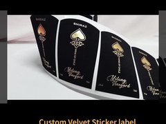 Настраиваемая печать Золотая фольга Печать рельефная престижная бархатная бумага Виновая этикетка для бутылок с вином