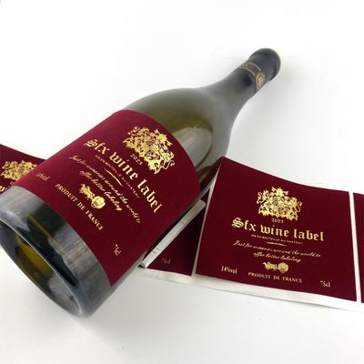 Купить Наклейка для бутылок с логотипом на заказ из фольги, рельефная металлическая алюминиевая красная вина online manufacture