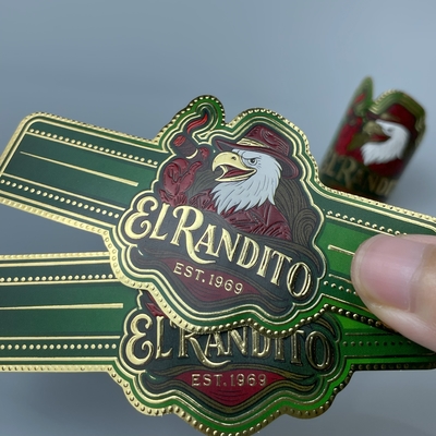 Купить Custom Embossed Cigar Ring Paper Sticker Gold Foil Art Cigar Band with Adhesive Personalized Label for Cigars Label Printing Custom Sticker online manufacture