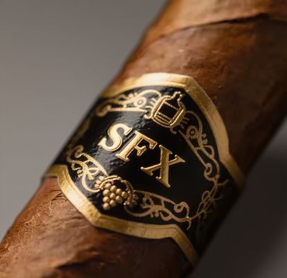 Купить Customized Shape ISO9001 Certified Full-automatic Production Gold Foil Embossed Cigar Label Adhesive Sticker online manufacture