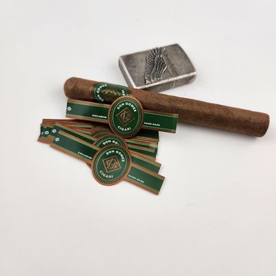 Хорошая цена Катастрофическая форма бумажная этикетка для сигар Печать наклейки из рельефной фольги Сигарные кольцевые ленты этикетки золотая фольга онлайн