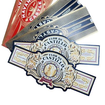 Хорошая цена Custom Private Logo Gold Foil Embossed Cigar Label and Band with Full-automatic Production онлайн